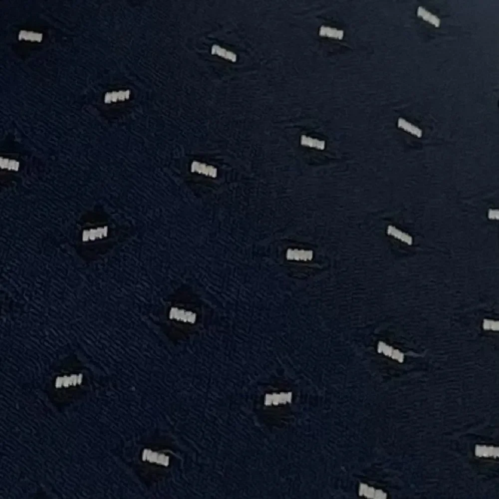 Vintage Calabrese Navy White Polka Dots Italian Necktie